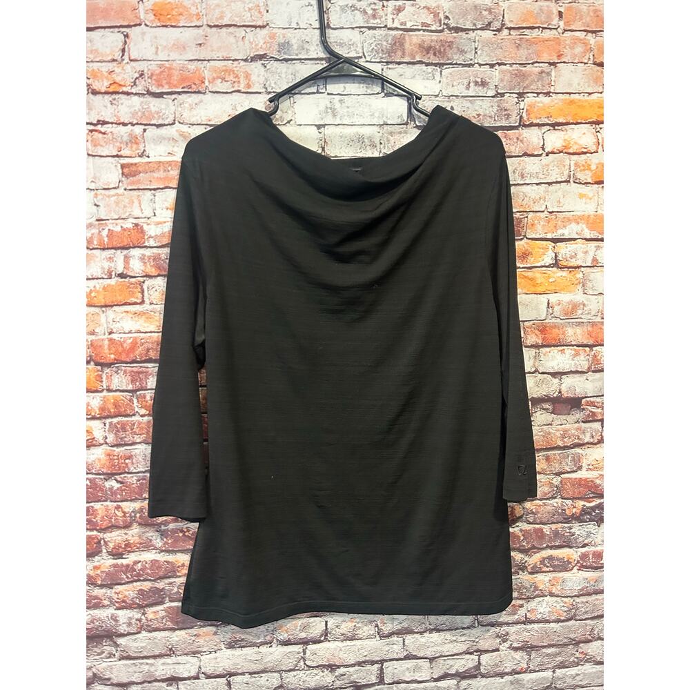 cutter & buck cb drytec black 3/4 sleeve top shirt women's size medium
